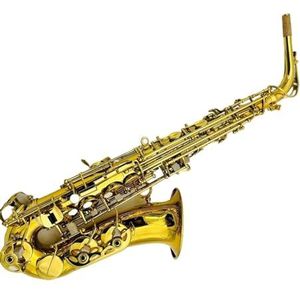 saxofoon kit Altsaxofoon Eb Messing Verguld Professioneel Met Koffermondstuk (Color : DEEP BLUE)