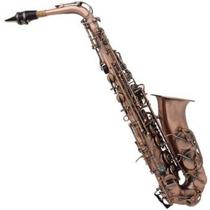 saxofoon kit Professionele Eb Es Altsaxofoon Sax Rood Brons Bend Key Carve Patroon Met Case Handschoenen