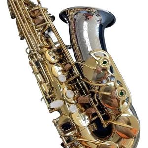 saxofoon kit E Professionele Altsaxofoon Wit Koperen Buislichaam Verguld (Color : Cloth Case)