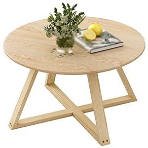 Prachtige houten ronde bijzettafel, woonkamer midden salontafel binnen café balkon lage tafel eettafel, maat: 70 * 70 * 45 cm (maat: 70 * 70 * 45 cm, kleur: B)