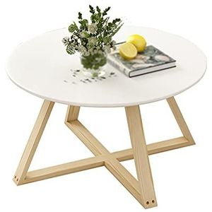 Prachtige houten ronde bijzettafel, woonkamer midden salontafel binnen café balkon lage tafel eettafel, maat: 70 * 70 * 45 cm (maat: 70 * 70 * 45 cm, kleur: C)