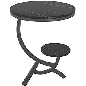 Prachtige ronde salontafel voor binnen, marmeren hoektafel, woonkamer, slaapkamer, kantoor, banktafel, café, restaurant, bartafel, 50 * 50 * 60 cm (afmetingen: 50 * 50 * 60 cm, kleur: B)