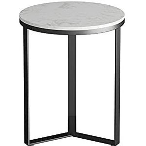 Prachtige balkon kleine ronde tafel, marmeren afwerking metalen salontafel woonkamer kantoor ontvangstruimte banktafel hoektafel (afmetingen: 40 * 40 * 55CM, kleur: D)
