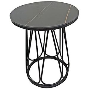 Prachtige marmeren banktafel, metalen ronde bijzettafel thuis woonkamer kantoor salontafel decoratieve bloemenstandaard, 50 * 50 * 60CM (maat: 50 * 50 * 60CM, kleur: C)