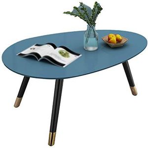Prachtige huishoudelijke houten salontafel, ovale salontafel voor woonkamer café restaurant lage tafel kleine eettafel eenvoudig te monteren (afmetingen: 90 * 60 * 40CM, kleur: B)