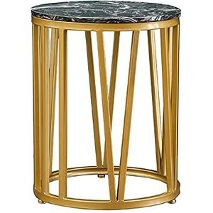 Prachtige marmeren salontafel, enkele ronde bijzettafel metalen frame banktafel hotelkantoor woonkamer hoektafel, 40 * 40 * 50 cm (afmetingen: 40 * 40 * 50 cm, kleur: B)