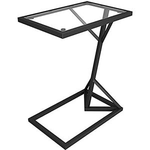Prachtige rechthoekige salontafel, glazen bijzettafel, enkellaags snacktafel, thuishotel, kantoor, bank, zijhoektafel, 45 * 58 * 30 cm (afmetingen: 45 * 58 * 30 cm, kleur: B)