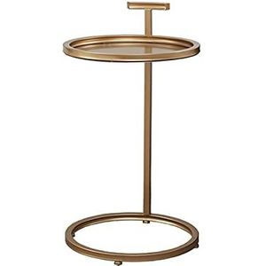 Prachtige metalen kleine ronde tafel, enkele laag creatieve banktafel thuis woonkamer balkon vrije tijd salontafel, goudkleurig, 40 * 40 * 70 cm (afmetingen: 40 * 40 * 70 cm, kleur: goud)