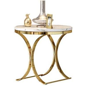 Prachtige marmeren bartafel, gouden ronde bijzettafel woonkamer café balkon kantoor receptie salontafel bank zijaccent tafel (afmetingen: 47 * 47 * 55CM, kleur: A)