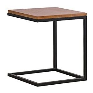 Prachtige houten hoektafel, rechthoekige smeedijzeren salontafel woonkamer slaapkamer kantoor bank bijzettafel thuis laptop bureau (afmetingen: 42 * 42 * 48CM, kleur: B)