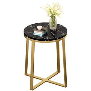 Prachtige marmeren ronde bijzettafel, woonkamer hoektafel smeedijzeren snacktafel balkon salontafel slaapkamer nachtkastje, 40 * 40 * 60 cm (afmetingen: 40 * 40 * 60 cm, kleur: D)