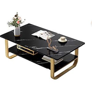 Exquise thuisbanktafel, 100 cm houten bijzettafel groot gebied midden salontafel appartement kantoor ontvangstruimte receptietafel (afmetingen: 100 * 60 * 42 cm, kleur: zwart)