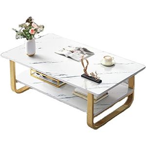Exquise thuisbanktafel, 100 cm houten bijzettafel groot gebied midden salontafel appartement kantoor ontvangstruimte receptietafel (afmetingen: 100 * 60 * 42 cm, kleur: wit)