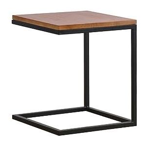 Exquise CS-Qing-Desk C-vormige bijzettafel, houten tafelblad metalen beugel rechthoekige salontafel thuis slaapkamer woonkamer bank bijzettafel laptop bureau (afmetingen: 42 * 42 * 48CM, kleur: A)