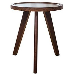 Prachtige CS-Qing-Desk massief houten bijzettafel, multifunctionele ronde salontafel balkon woonkamer theekamer vrije tijd salontafel (afmetingen: 40 * 40 * 45CM, kleur: B)