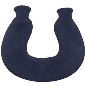 1L U-vormige hals PVC warmwaterkruik met katoenen hoes (dubbel donkergrijs)