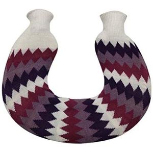 1.5L U-Shaped Neck PVC Hot Water Fles met Katoen Cover (Dubbelkoppig Paars Diamond)