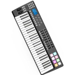Elektronische Piano Draagbare 49 Aanslaggevoelige Toetsen USB-toetsenbordcontroller 8 RGB Kleurrijke Verlichte Pads Met USB-kabel
