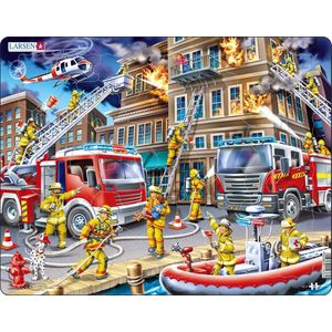 Larsen - US21 - Brandweerlieden in Actie - Frame Puzzel - 45 Stukjes