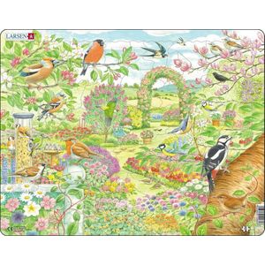 Larsen - FH37 - Legpuzzel - Kleurrijke Bloemen en Vogels - 60 Stukjes