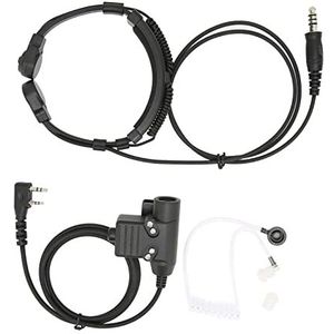 Tactical Throat Mic Oortelefoon Headset, Ruisonderdrukking Verstelbare Radio WalkieTalkie Headset met U94 PTT voor Kenwood TK-3107, voor Baofeng UV-5R BF-888S/WLN KD-C1 en Andere K Head Walkie Talkies