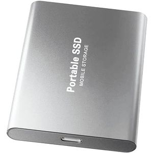 Externe Solid State Drive draagbare SSD USB 3.1/Type-C externe harde schijf 4000 GB back-up opslag met Type-C-connectoren, compatibel met desktop/laptop/Mac (4 TB, zilver)