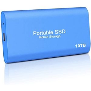 10 TB externe SSD harde schijf draagbare SSD externe Solid State Drive USB-C USB 3.1 externe harde schijf 3 jaar garantie voor gaming/studenten/professionals (10 TB, blauw)