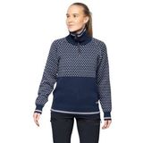 Bergans - Alvdal Wool Half Zip - Trui - Navy Blue/Vanilla White - 100% Merinowol