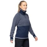 Bergans - Alvdal Wool Half Zip - Trui - Navy Blue/Vanilla White - 100% Merinowol