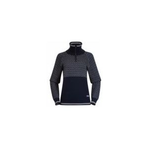 Bergans - Alvdal Wool Half Zip - Trui - Navy Blue/Vanilla White - 100% Merinowol