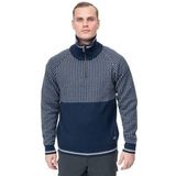 Bergans - Alvdal Wool Half Zip - Trui - Navy Blue/Vanilla White - 100% Merinowol