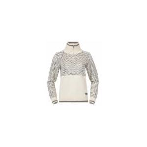Bergans - Alvdal Wool Half Zip - Trui - Vanilla White/Solid Dark Grey - 100% Merinowol