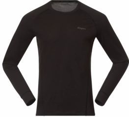 Bergans - Inner: Pure Merino Long Sleeve - Longsleeve - Zwart - 100% Merinowol
