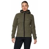 Bergans - Vaagaa Merino Terry Midlayer Hoodie - Vest - Green Mud - 40% Wol
