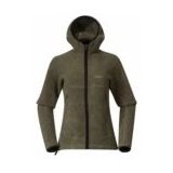 Bergans - Vaagaa Merino Terry Midlayer Hoodie - Vest - Green Mud - 40% Wol