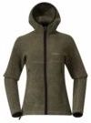 Bergans - Vaagaa Merino Terry Midlayer Hoodie - Vest - Green Mud - 40% Wol