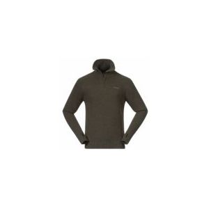 Bergans - Ulriken Jumper - Trui - Dark Green Mud - Slim Fit - 100% Merinowol