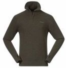 Bergans - Ulriken Jumper - Trui - Dark Green Mud - Slim Fit - 100% Merinowol