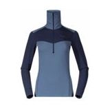 Bergans - Inner: Dual Merino Half Zip - Trui - Granite Blue/Navy Blue - 46% Wol, 43% Polyester, 11% Polyamide