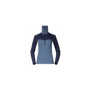 Bergans - Inner: Dual Merino Half Zip - Gebreide Trui - Granite Blue/Navy Blue