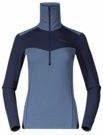 Bergans - Inner: Dual Merino Half Zip - Gebreide Trui - Granite Blue/Navy Blue