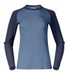 Bergans - Inner: Dual Merino Long Sleeve - Granite Blue/Navy Blue - Longsleeve