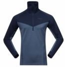 Bergans - Inner: Dual Merino Half Zip - Gebreide Trui - Granite Blue/Navy Blue