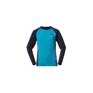 Bergans - Inner: Dual Merino Junior Long Sleeve - Aqua Lagoon/Navy Blue - Longsleeve