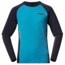 Bergans - Inner: Dual Merino Junior Long Sleeve - Aqua Lagoon/Navy Blue - Longsleeve