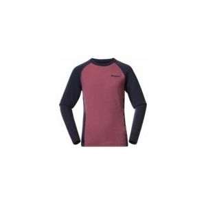 Longsleeve Bergans Kids Inner: Dual Merino Junior Long Sleeve Ruby Purple/Navy Blue-Maat 140
