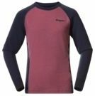 Bergans - Inner: Dual Merino Junior Long Sleeve - Ruby Purple/Navy Blue - Longsleeve