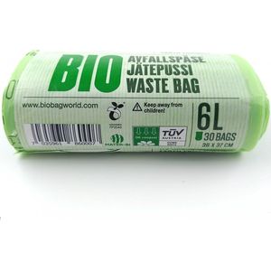 30 x GFT zakken BIOBAG biologisch composteerbare | afbreekbare vuilniszakken | gft afvalzakken 6 L