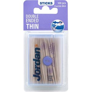 Jordan Dental Sticks tandenstokers dun (100 stuks)
