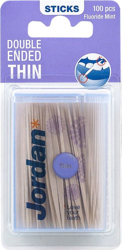 Jordan - Tandenstokers - Double Ended Thin - 100 stuks
